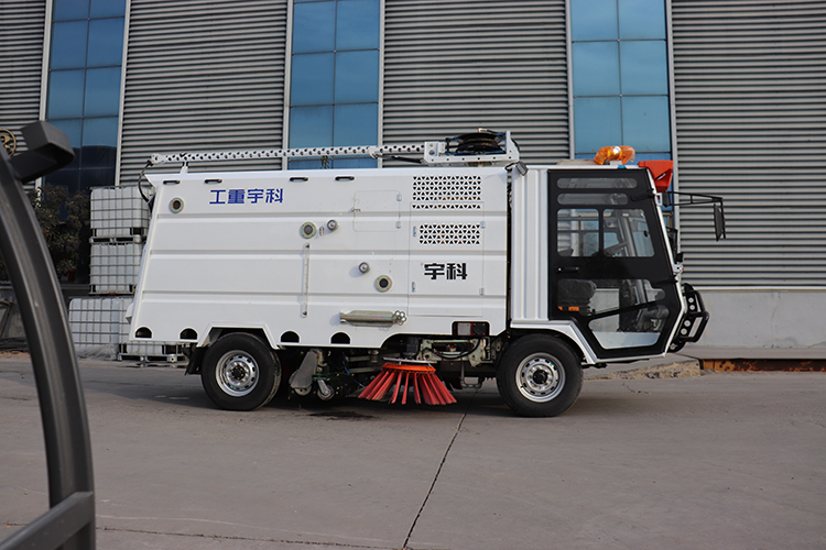 Road Vacuum Sweeper Unloads Garbage 2